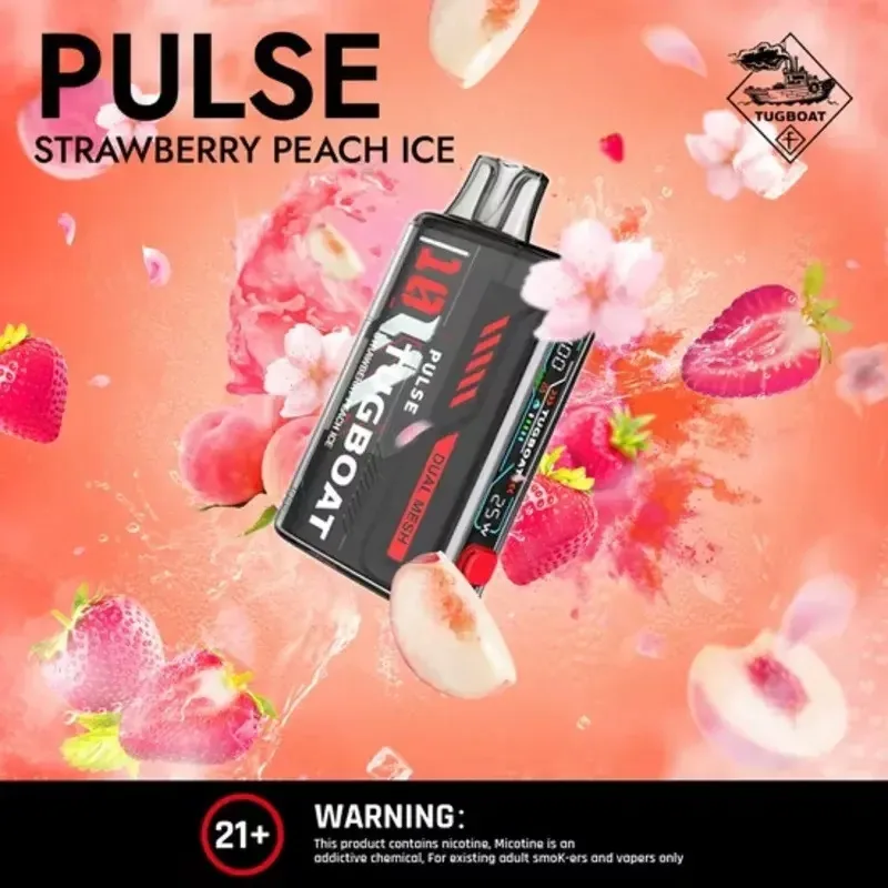 Strawberry Peach Ice Tugboat Pulse Strawberry Peach Ice Tugboat Pulse - Vape Lab