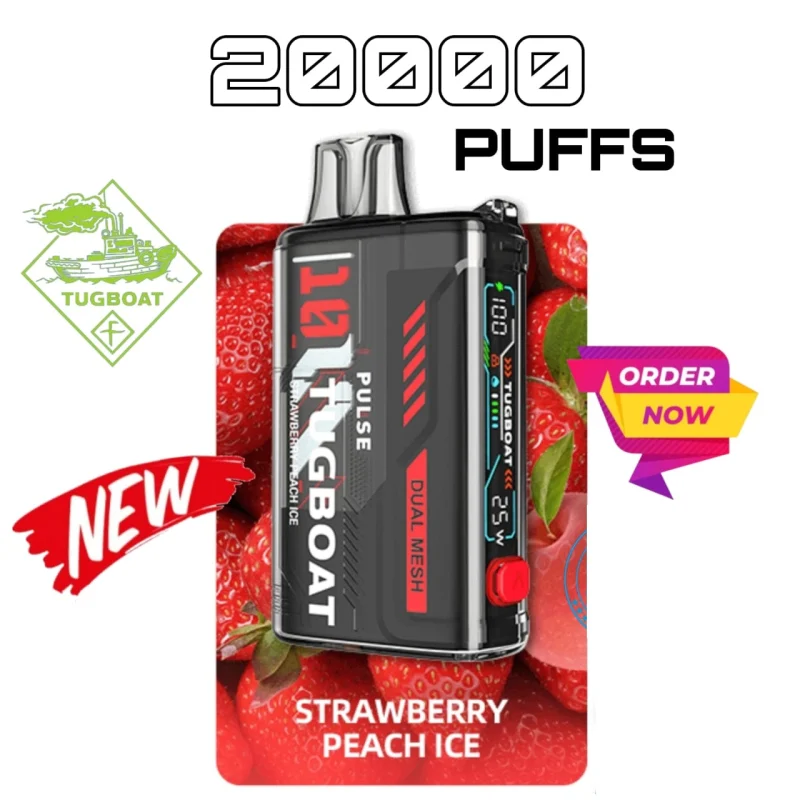 Strawberry Peach Ice Tugboat Pulse Strawberry Peach Ice Tugboat Pulse - Vape Lab