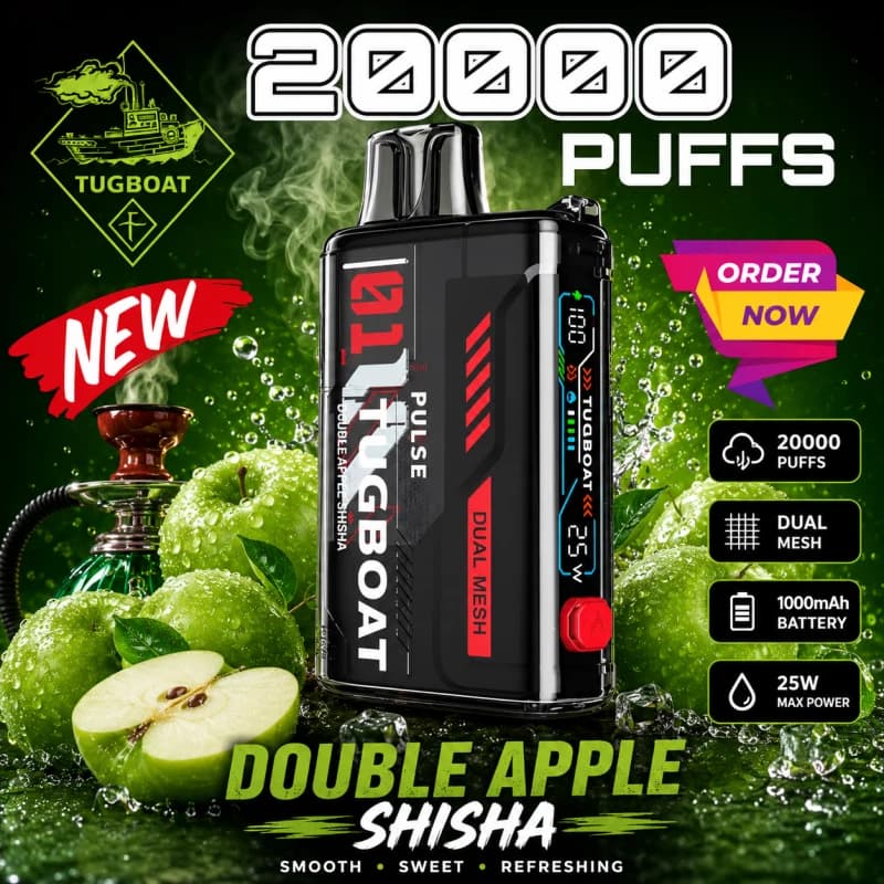 Double Apple Shisha Tugboat Pulse Double Apple Shisha Tugboat Pulse - Vape Lab