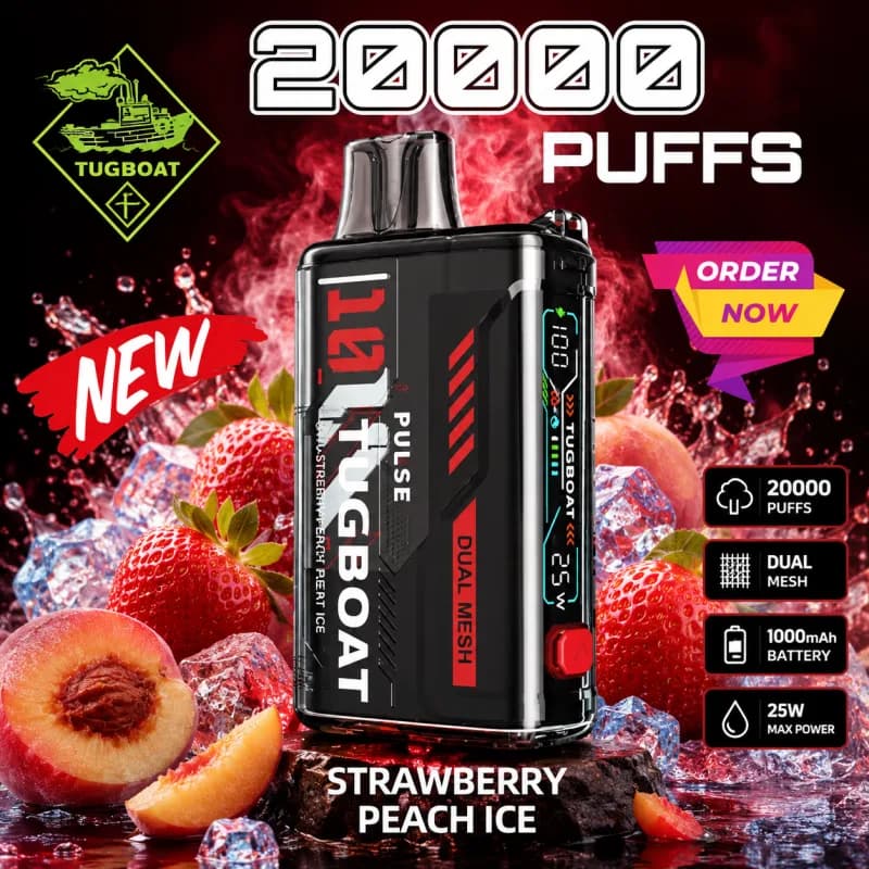 Strawberry Peach Ice Tugboat Pulse Strawberry Peach Ice Tugboat Pulse - Vape Lab