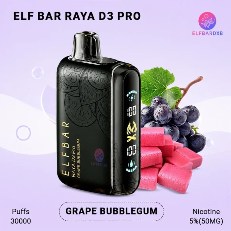 Grape Bubblegum Elfbar Raya D3 Pro Grape Bubblegum Elfbar Raya D3 Pro - Vape Lab